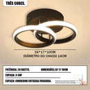 Luminária de Teto Anéis Entrelaçados 32W LED | Preto, Branco ou Dourado | 110V-220V