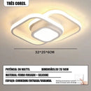 Luminária de Teto Anéis Entrelaçados 32W LED | Preto, Branco ou Dourado | 110V-220V
