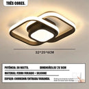 Luminária de Teto Anéis Entrelaçados 32W LED | Preto, Branco ou Dourado | 110V-220V
