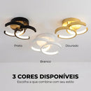 Luminária de Teto Anéis Entrelaçados 32W LED | Preto, Branco ou Dourado | 110V-220V