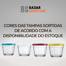 Kit 12 Tigelas Vidro Temperado Nadir com Tampa - 150ml, 350ml ou 1L - Empilháveis