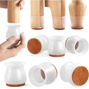 Kit 16 Protetores para Pés de Cadeira em Silicone com Feltro