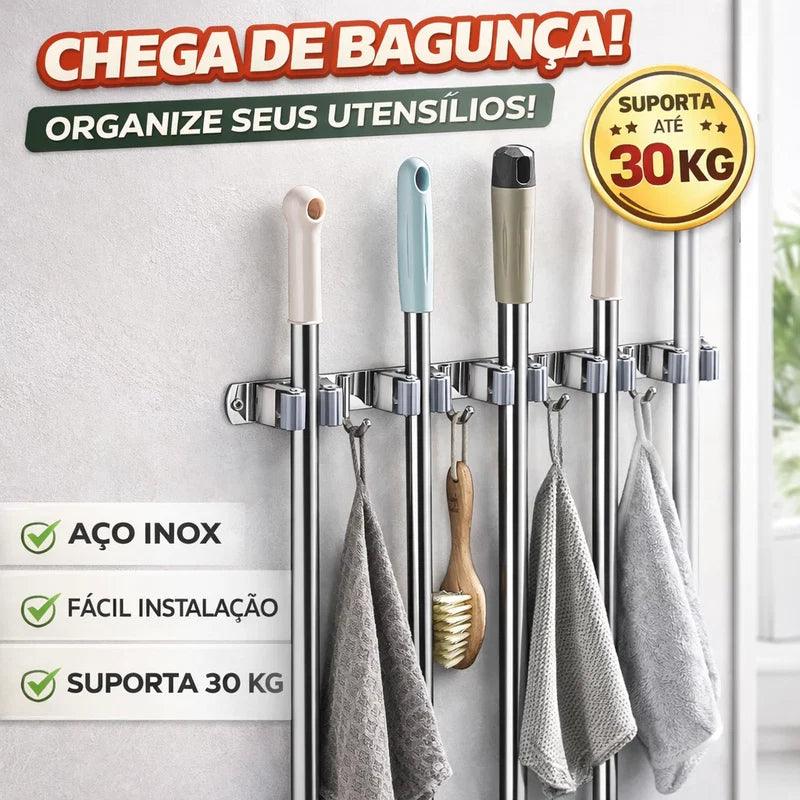 UltraGrip Inox Suporte para Vassouras e Rodos em Aço Inox