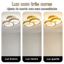 Luminária de Teto Anéis Entrelaçados 32W LED | Preto, Branco ou Dourado | 110V-220V