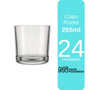 Copo Whisky Bar Rocks Nadir 265ml - Vidro Resistente - Kit 6, 12 ou 24 Un