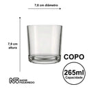 Copo Whisky Bar Rocks Nadir 265ml - Vidro Resistente - Kit 6, 12 ou 24 Un