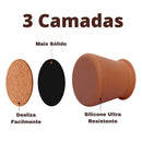 Kit 16 Protetores para Pés de Cadeira em Silicone com Feltro