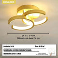 Luminária de Teto Anéis Entrelaçados 32W LED | Preto, Branco ou Dourado | 110V-220V