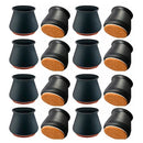 Kit 16 Protetores para Pés de Cadeira em Silicone com Feltro